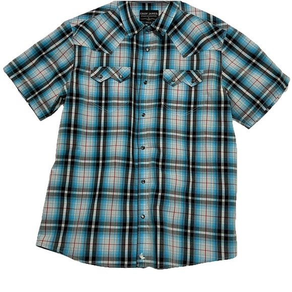 Cody James Other - Cody James Western Short Sleeve Pearl‎ Snap Plaid Shirt Multicolor Men Size XL